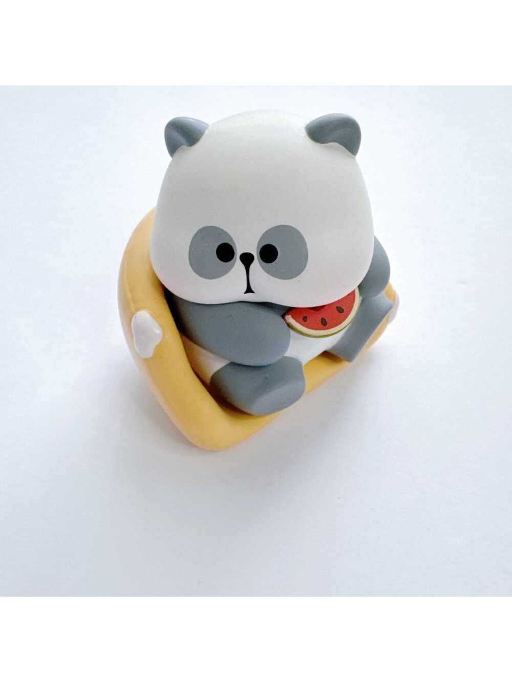 Mr. PA Panda Mini Figure in Yellow Chair Watermelon Cute Kawaii Figurine